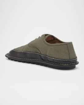 Men's Bay Canvas and Leather Low-Top Sneakers