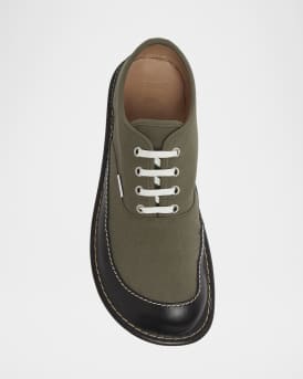 Men's Bay Canvas and Leather Low-Top Sneakers