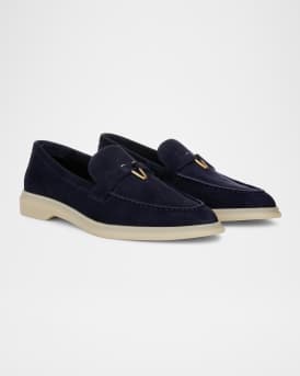 Ailey Suede Medallion Slip-On Loafers