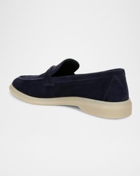 Ailey Suede Medallion Slip-On Loafers