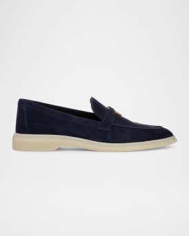 Ailey Suede Medallion Slip-On Loafers