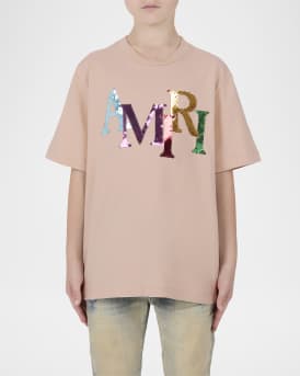 Girl's Staggered Sequin Logo Short-Sleeve T-Shirt, Size 4-12