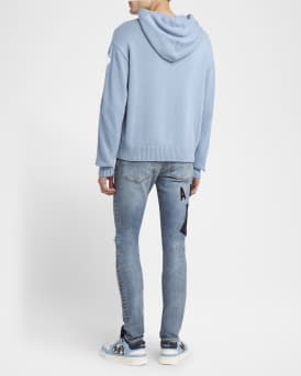Men's Suede Applique Skinny Jeans