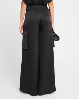Maia Silky Satin Cargo Pants
