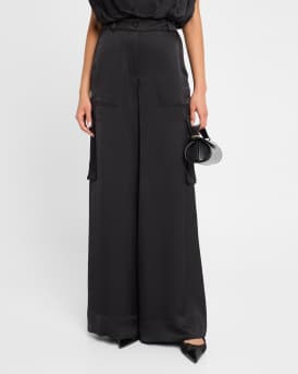 Maia Silky Satin Cargo Pants
