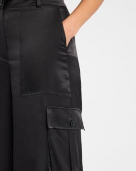 Maia Silky Satin Cargo Pants