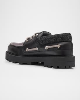 Men's Storm Leather, Suede, and Denim Boat Shoes