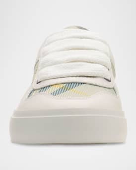 Kid's Noah Check Low-Top Leather Sneakers, Toddler/Kids