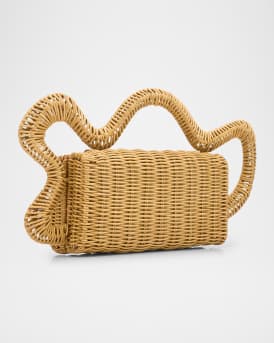 Elsa Wavy Rattan Clutch Bag