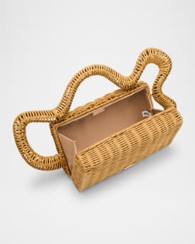 Elsa Wavy Rattan Clutch Bag