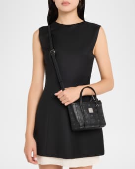 Toni Visetos Leather Shopper Shoulder Bag