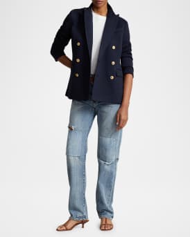 Knit Double-Breasted Blazer