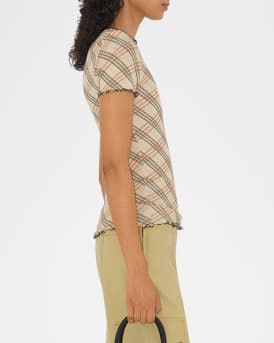 Check Short-Sleeve Fitted T-Shirt