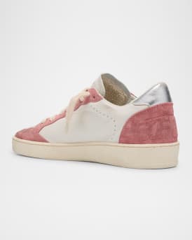 Ball Star Mixed Leather Low-Top Sneakers