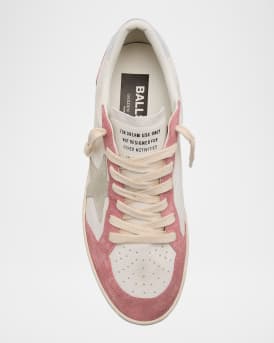 Ball Star Mixed Leather Low-Top Sneakers