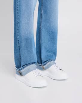Men's Larry Leather and Velour Low-Top Sneakers