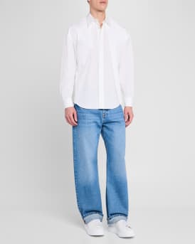 Men's Larry Leather and Velour Low-Top Sneakers