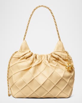 Fleming Mini Quilted Leather Hobo Bag
