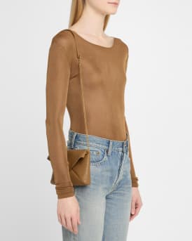 Cassandre Small YSL Pouch on Chain in Calfskin 