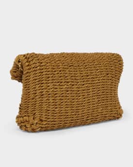 Cassandre Small YSL Pouch Clutch Bag in Raffia 