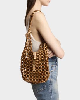 Le 5 A 7 YSL Beaded Wood Hobo Bag