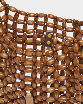 Le 5 A 7 YSL Beaded Wood Hobo Bag