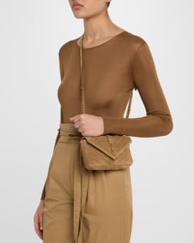 College Mini Chain Shoulder Bag in Suede 