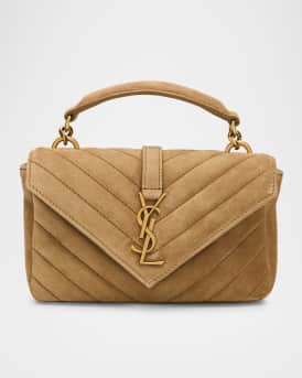 College Mini Chain Shoulder Bag in Suede 