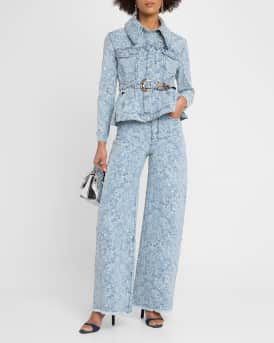 Brocade Denim Boyfriend Trousers