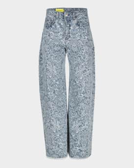 Brocade Denim Boyfriend Trousers