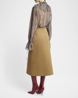 Button Down Midi Skirt
