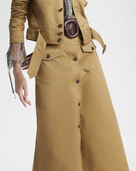 Button Down Midi Skirt