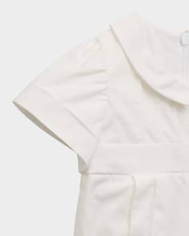 Boy's James Pleated Christening Romper, Size 0-9M