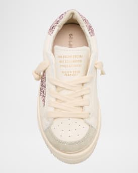 Girl's May Glitter Star Leather Sneakers, Baby/Toddler