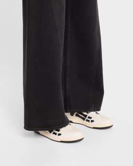 Skeleton Low-Top Leather Sneakers