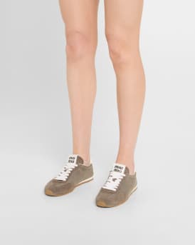 Low-Top Mesh Suede Sneakers 