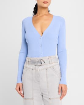 Fidjy Ribbed Button-Front Top
