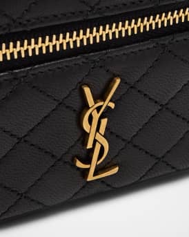 Micro Vanity Top-Handle Bag in Quilted Leather 