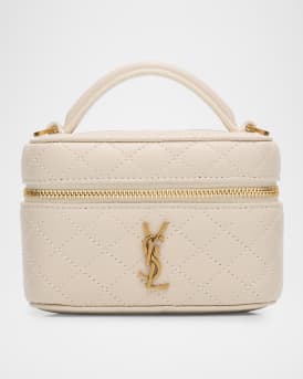 Micro Vanity Top-Handle Bag in Quilted Leather 