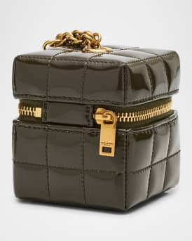 Mini YSL Cube Box Wristlet in Patent Fabric 