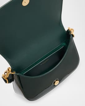 YSL Flap Top-Handle Bag in Patent Leather 