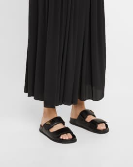 Leather Double-Grip Slide Sandals