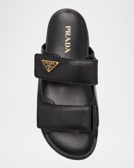 Leather Double-Grip Slide Sandals