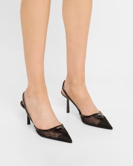 Rete Nylon Mesh Slingback Pumps