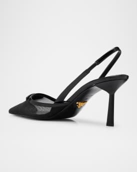 Rete Nylon Mesh Slingback Pumps