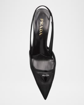 Rete Nylon Mesh Slingback Pumps