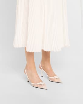 Rete Nylon Mesh Slingback Pumps