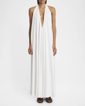 Norma Plunging Halter Backless Gown