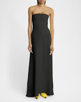 Strapless Bustier Drape Gown