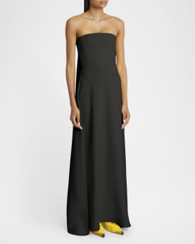 Strapless Bustier Drape Gown